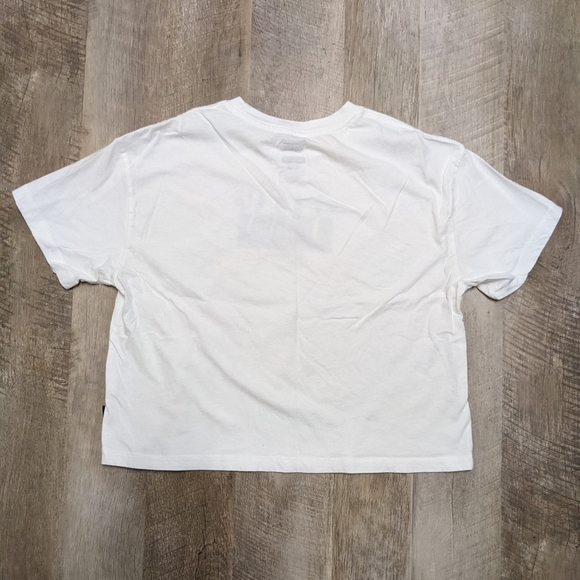 Vans White Cropped Tee Shirt Women's Size Small - Picture 7 of 7